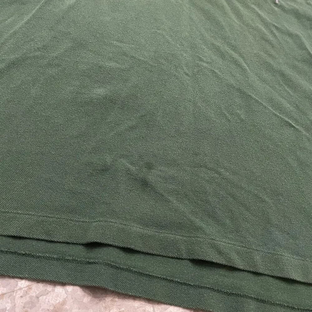 Polo Ralph Lauren Triple Pony #3 Shirt Large Cotton Green Rugby Embroidered